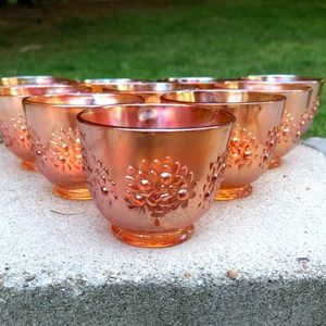 Vintage iridescent carnival marigold glass tea cup